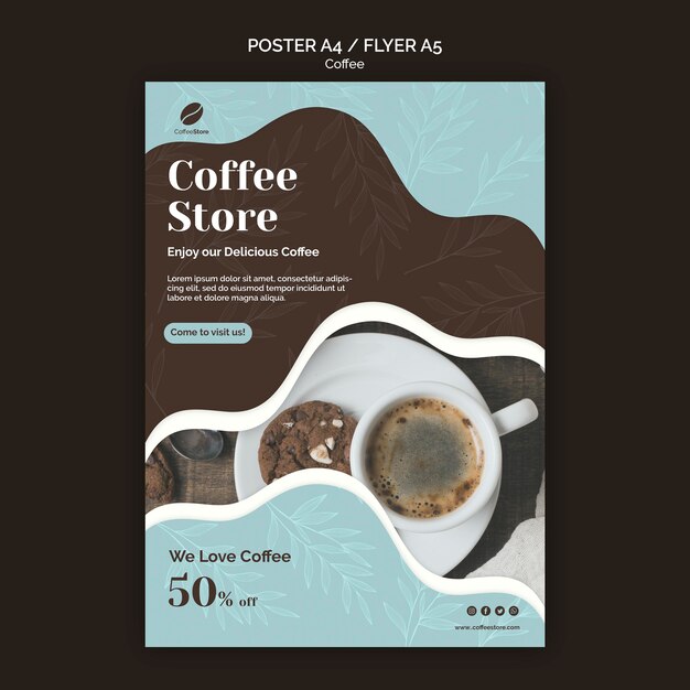 Coffee Store Poster Template – Free Download Stock Photo