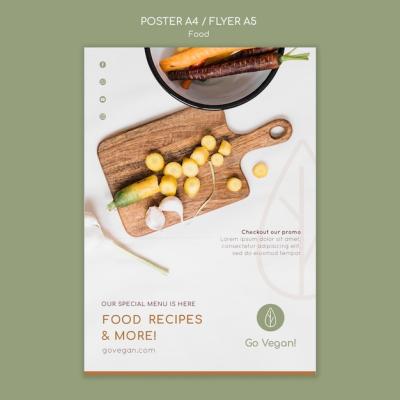 Vertical Poster Template for Vegan Food – Free Download