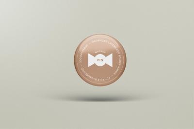 Pin Button Badge Mockup Design with Editable Background – Free Download