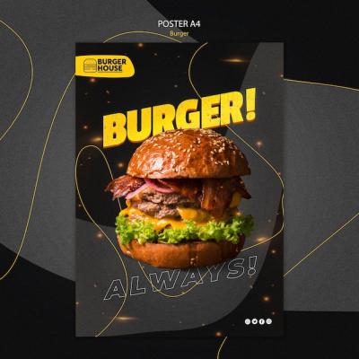 Burger Poster Template Concept for Your Next Project – Free Download