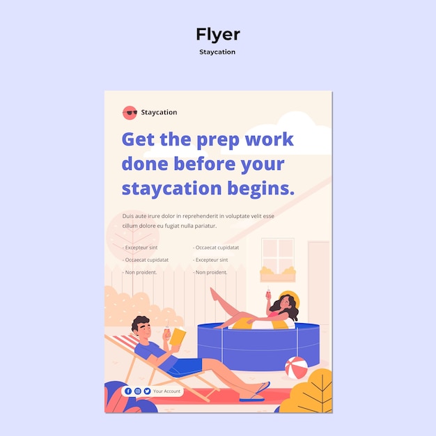 Staycation Concept Flyer Style – Free Download, Download Free Stock Photo