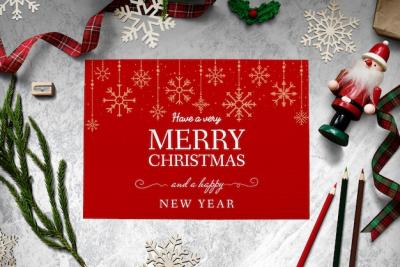 Christmas Holiday Greeting Design Mockup – Free Download