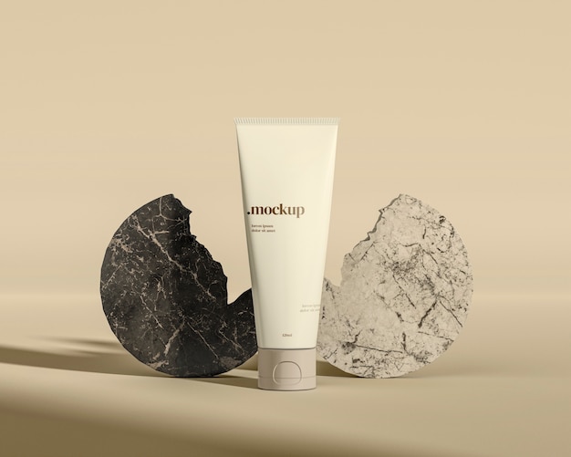 Sun Protection Cream Mock-Up with Packaging – Free Download