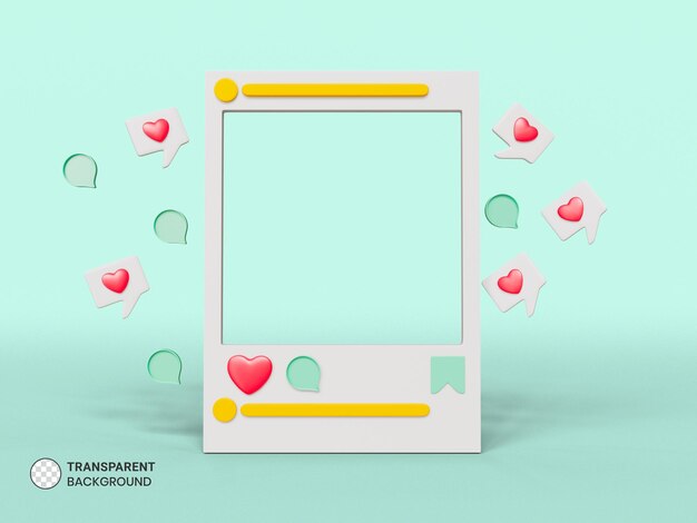 3D Rendered Instagram Post Frame Icon – Free to Download