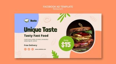 Delicious Food Restaurant Facebook Template – Free Download