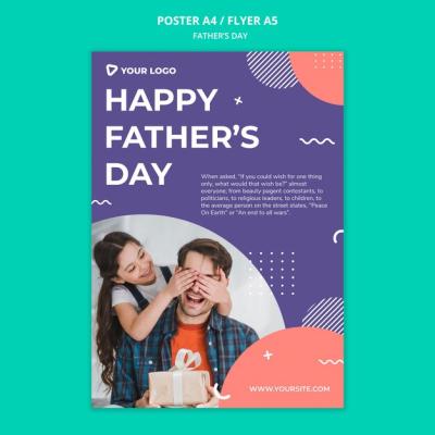 Happy Father’s Day Concept Poster Mock-Up – Free Download