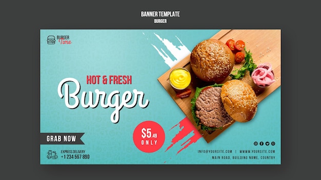 Burger Concept Banner Template – Free Download