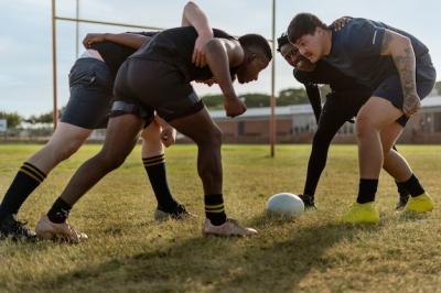 Men Playing Rugby on the Field – Free to Download