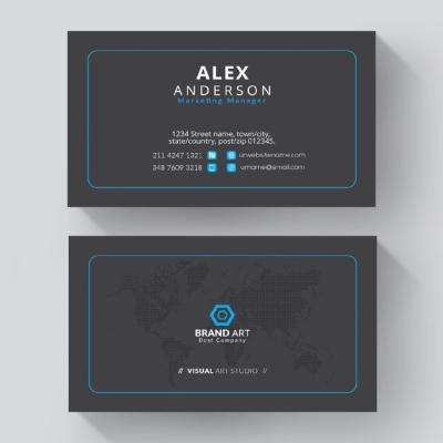 Blue and White Business Card – Free Download