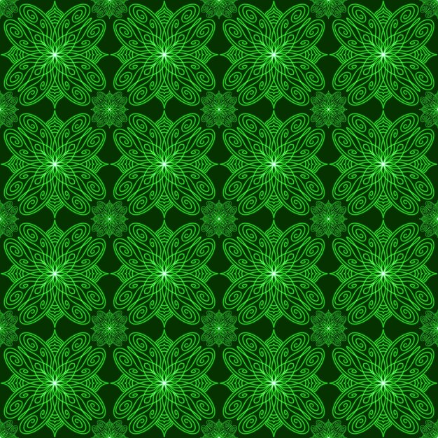 Green Floral Line Abstract Seamless Pattern – Free Download, Download Free Stock Photo