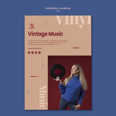 Vinyl Vintage Music Flyer Template – Free Download