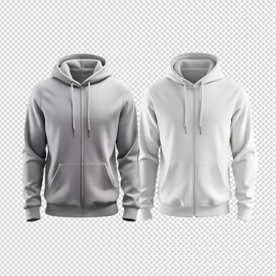 White and Grey Front and Back Hoodie Mockup – Free Download