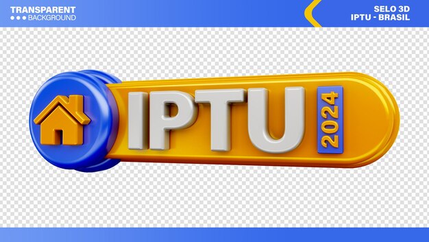 3D Stamp Logo for Residential Tax in Brazil IPTU – Free Download