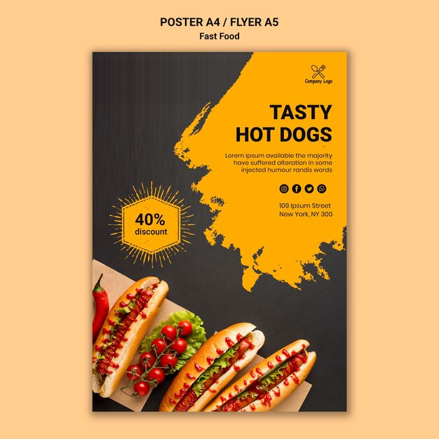 Fast Food Poster Template – Free Download