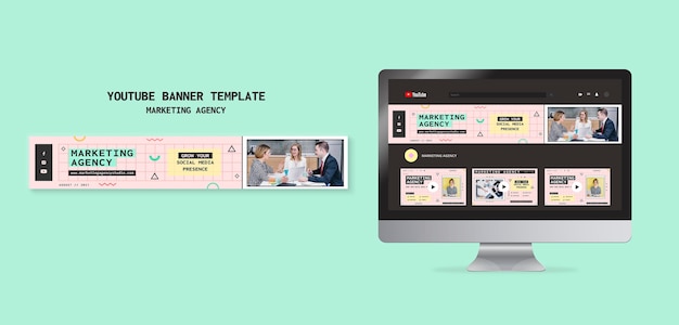 Social Media Marketing Agency YouTube Banner Template – Free Download