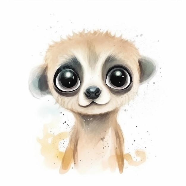 Adorable Watercolor Meerkat Illustration – Free Download