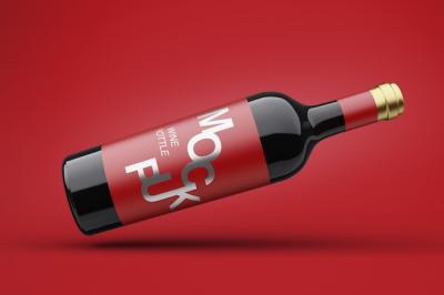 3D Wine Bottle Mockup – Free Download