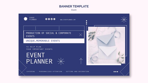 Horizontal Banner Template for Social and Corporate Event Planning – Free Download