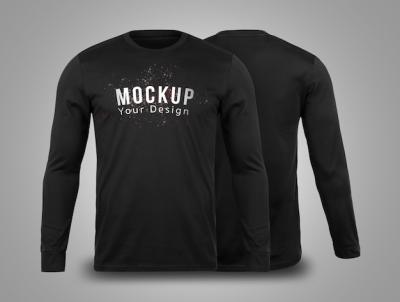 Blank Black Long Sleeve T-Shirt Mockup Template – Free Download