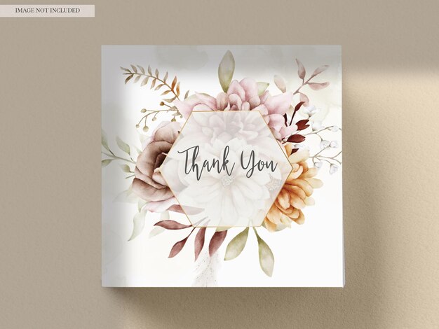 Beautiful Autumn Floral Wedding Invitation Card Template – Free Download