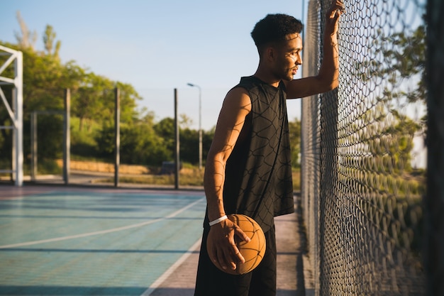 Young Man Playing Basketball at Sunrise – Free Stock Photo, Download for Free