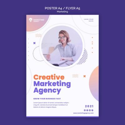 Creative Marketing Poster Template – Download Free Stock Photo