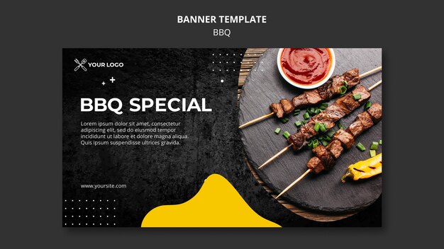 Barbecue Restaurant Banner Template – Free Download