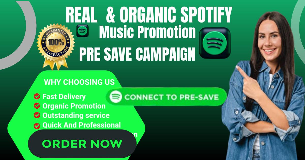 I will do pre save campaign spotify music promotion viral