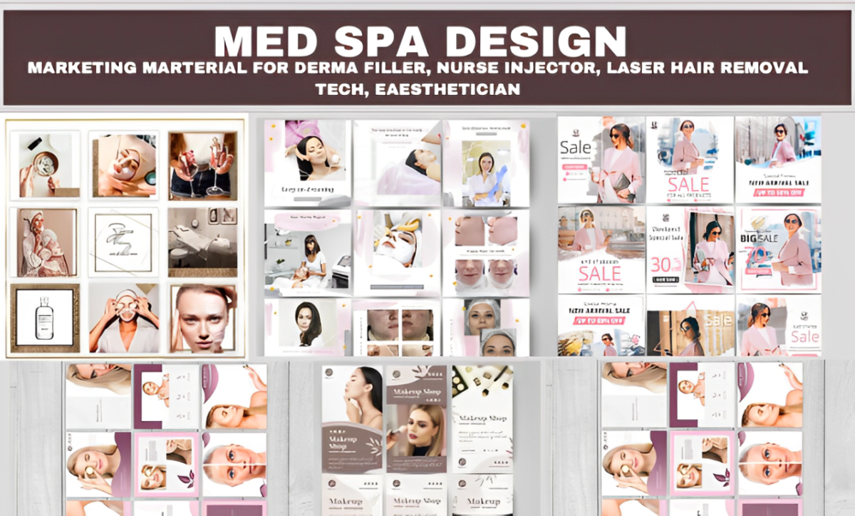 I will design medspa aesthetic clinic marketing material social media post and captions