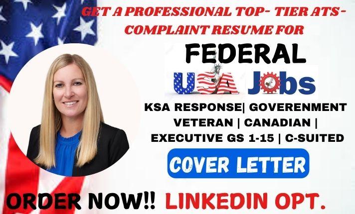 I will write a professional federal resume for usajobs, ats resume, linkedin resume, cv