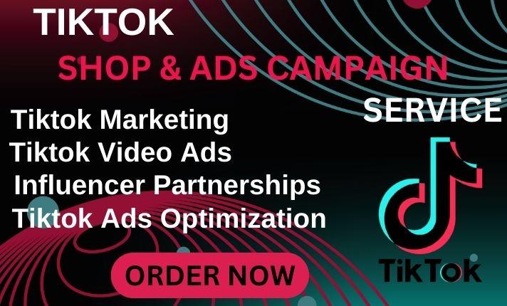 I will setup your tiktok shop, tiktok marketing, tiktok ads optimization