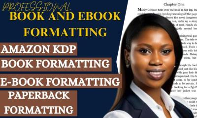 I will design book formatting layout KDP, kindle, ingramspark, tiktok