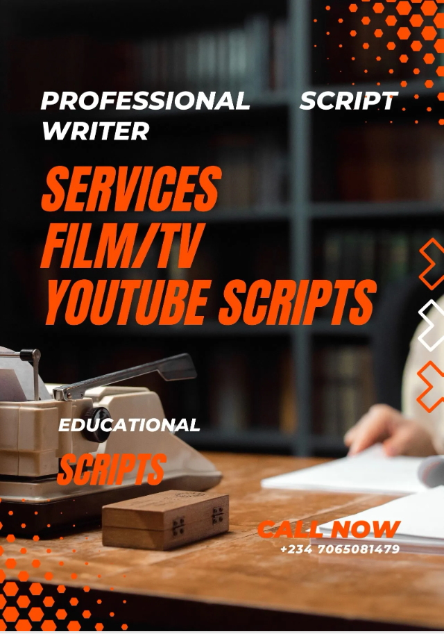 I’ll do movie script writing, movie script, screenwriting, screenplay, film script