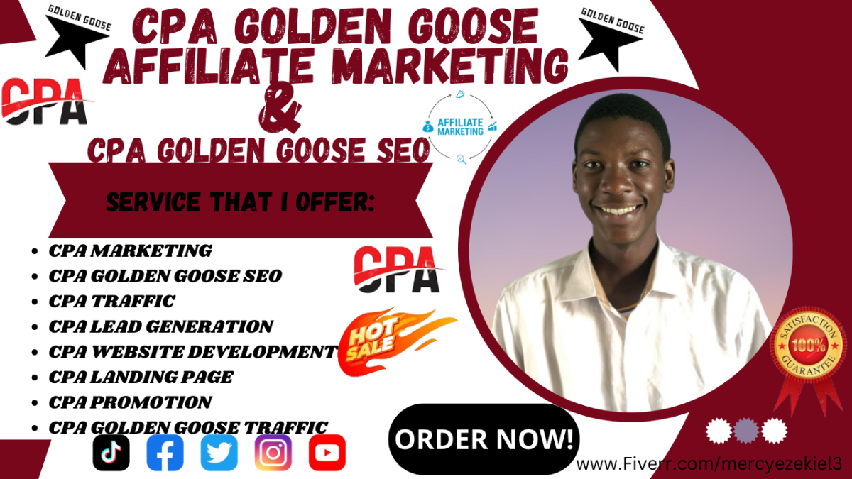 I will do CPA affiliate marketing golden goose website SEO and golden goose promotion