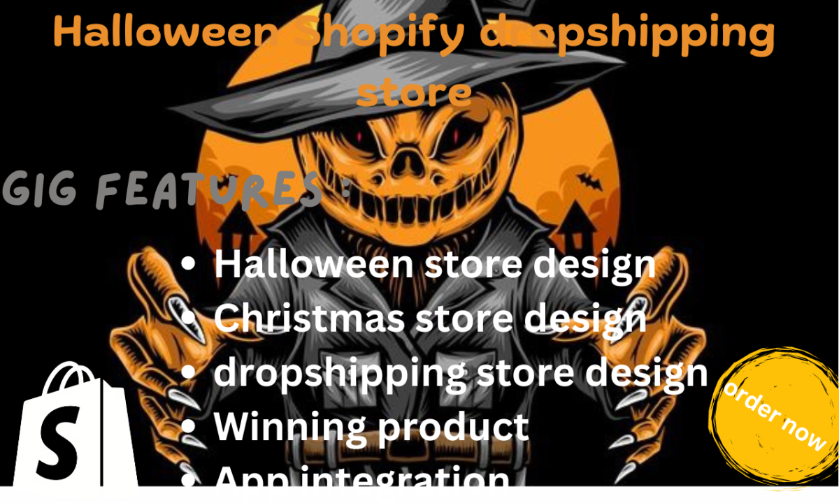 I will design halloween custom christmas shopify store black friday