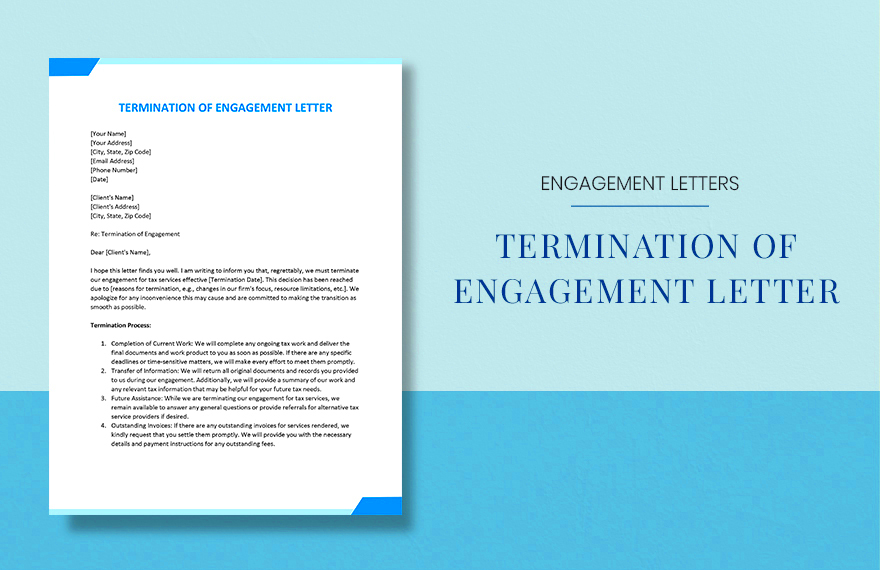 Free Termination of Engagement Letter Download in Word Google Docs 