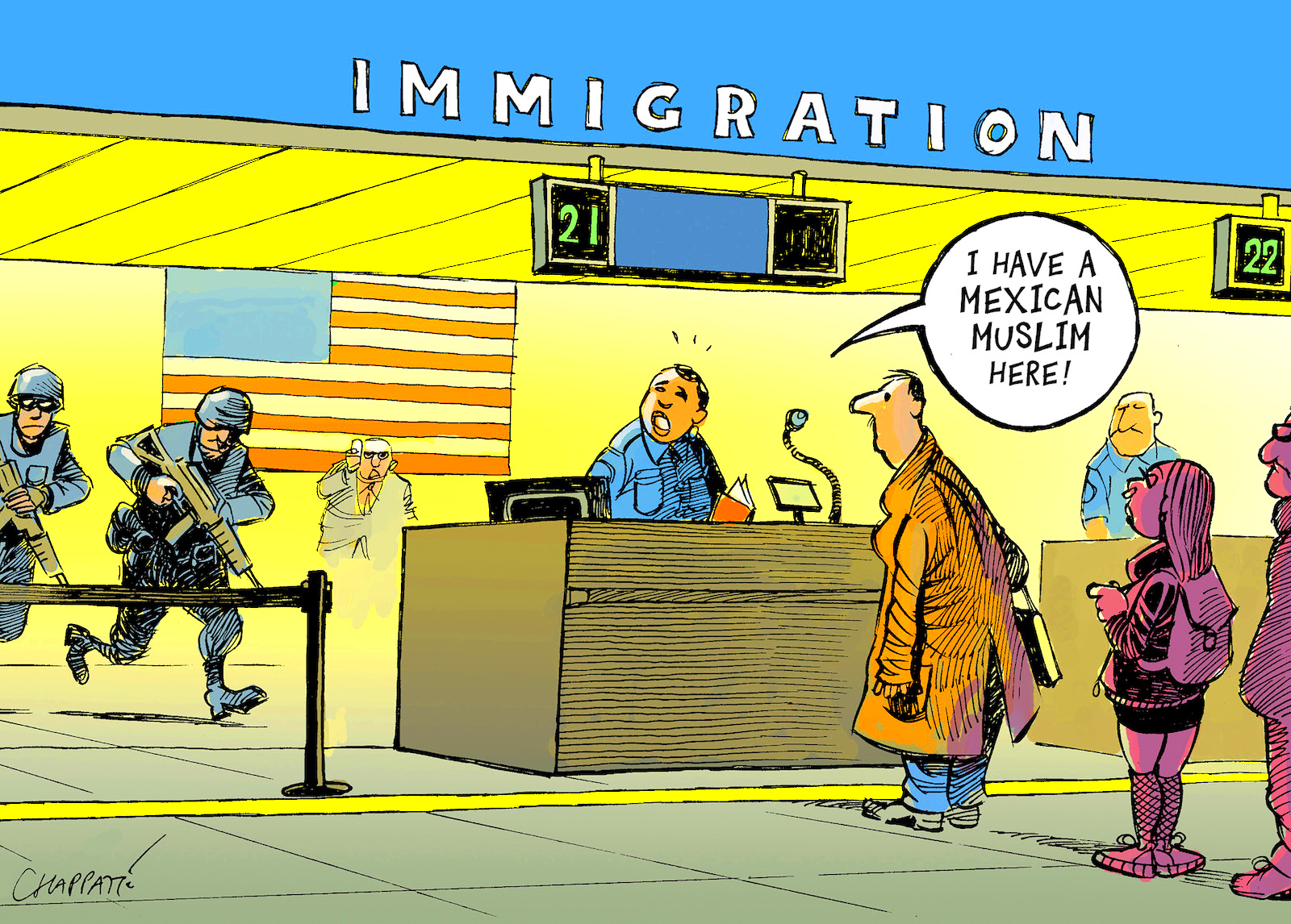 Immigration restrictions Globecartoon Political Cartoons Patrick 