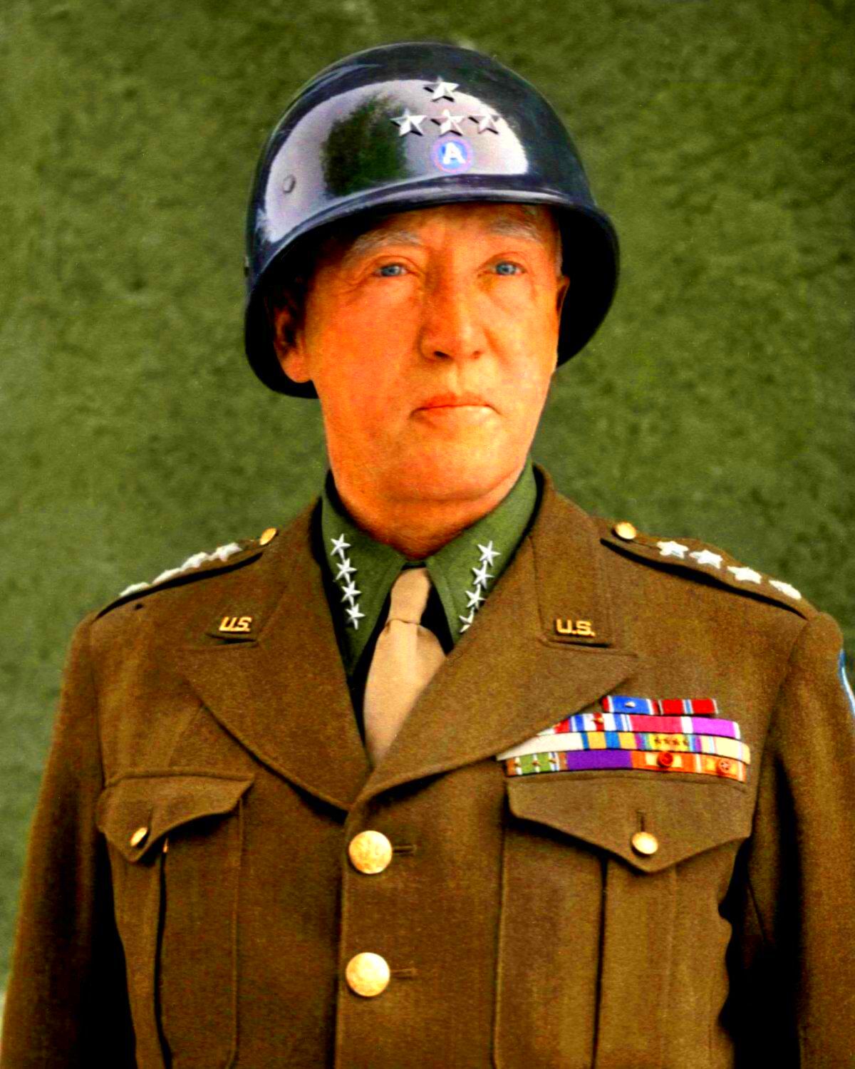 General george s patton in 1945 us army 8x10 photo ep220 