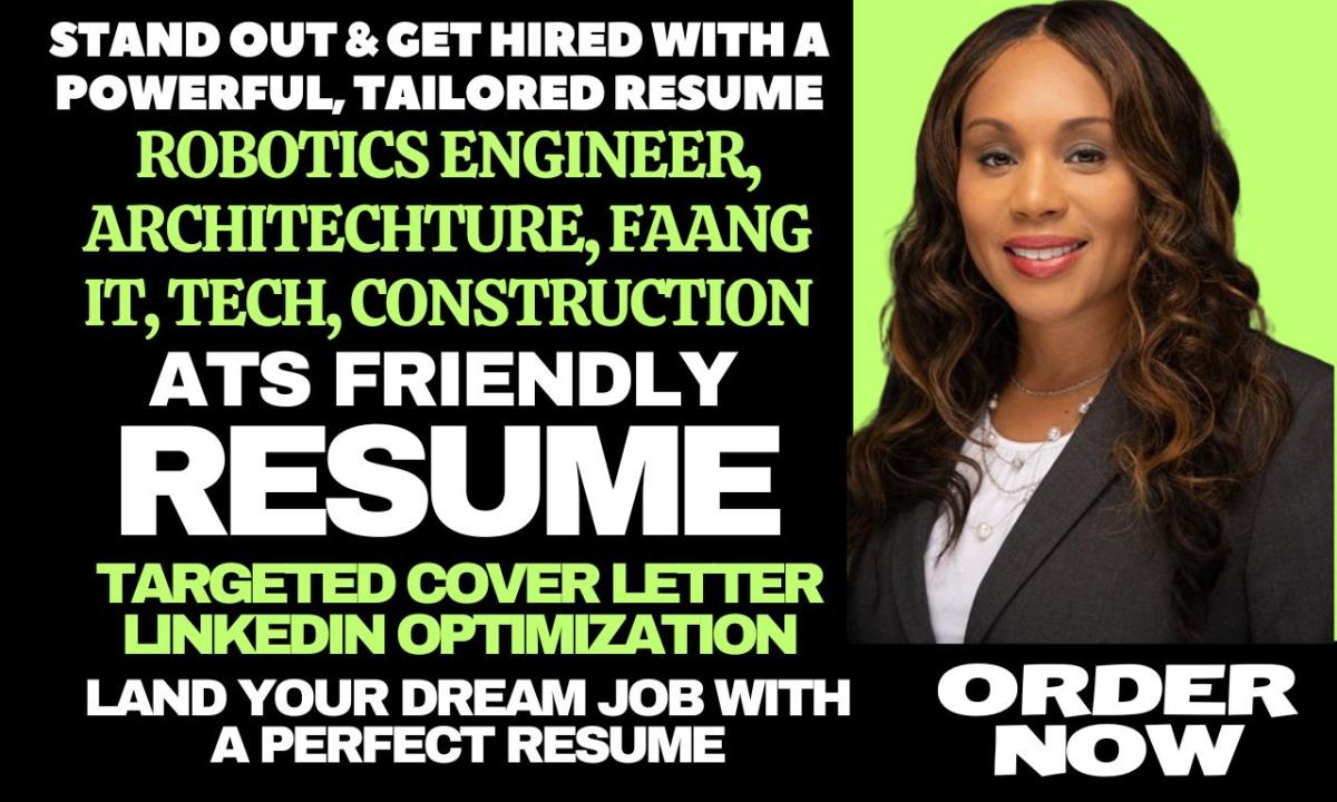 I will write robotic engineer, construction, IT tech support, project manager IT resume