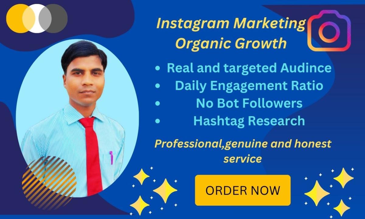 I will organic growth, instagram organic,instagram promotion,instagram management,