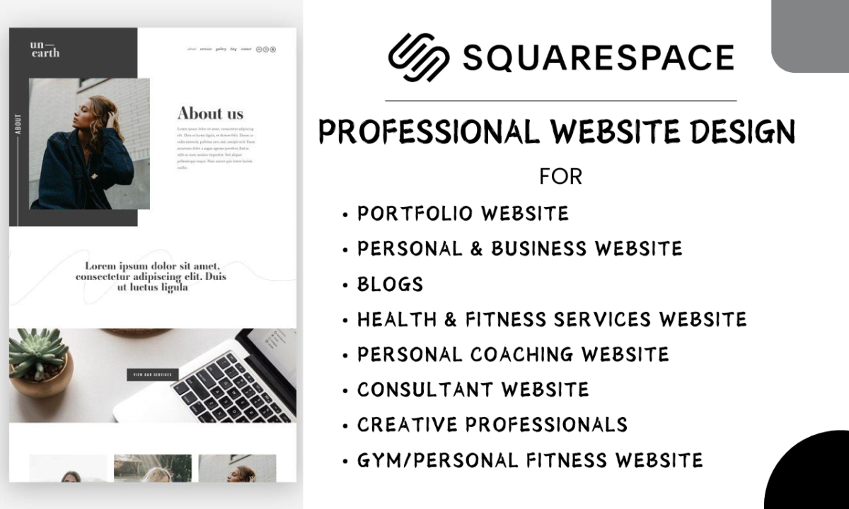 I will design a beautiful squarespace website stunning squarespace design and redesign