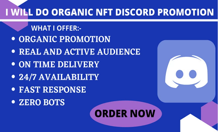 I will do discord server promotion, organic discord server member