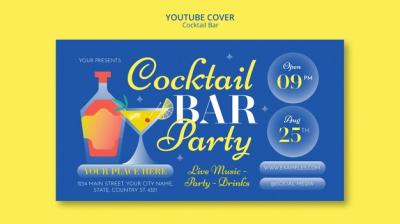 Gradient Cocktail Bar YouTube Cover – Free to Download