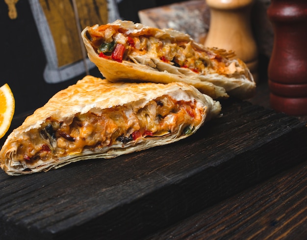 Delicious Mix Roll in Pita Bread with Grated Cheese – Free Download