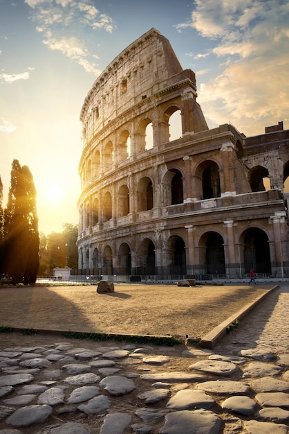 Great Roman Colosseum in Morning Sunlight, Italy – Free Download