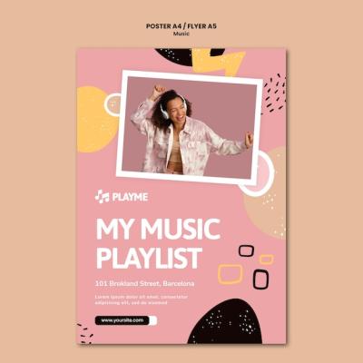 Music Print Template with Photo – Free Download, Download Free Stock Photo