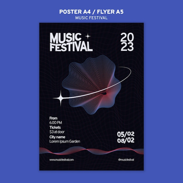 Flat Design Music Festival Template – Free Download