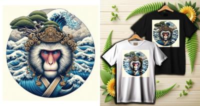 Bonsai Battleground Macaque Warrior T-Shirt Design Art for Boys and Girls – Free Download