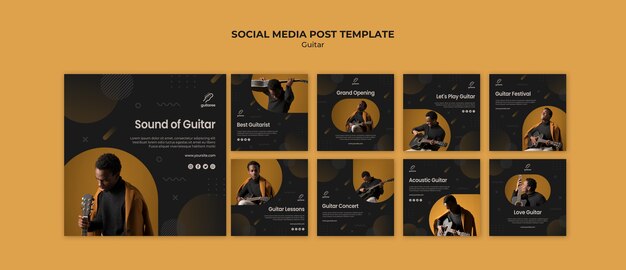 Guitar Player Social Media Post PSD Template – Free Download