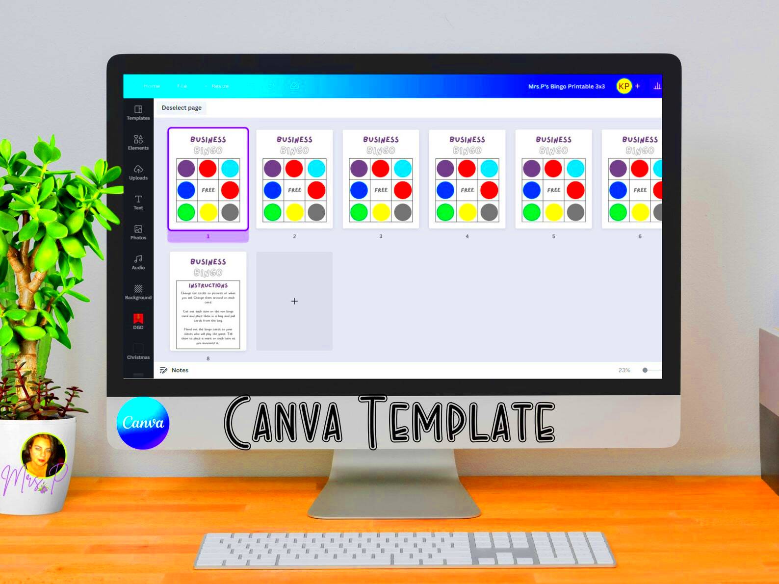 Canva Template social Media Bingo Game Facebook Instagram Etsy Canada